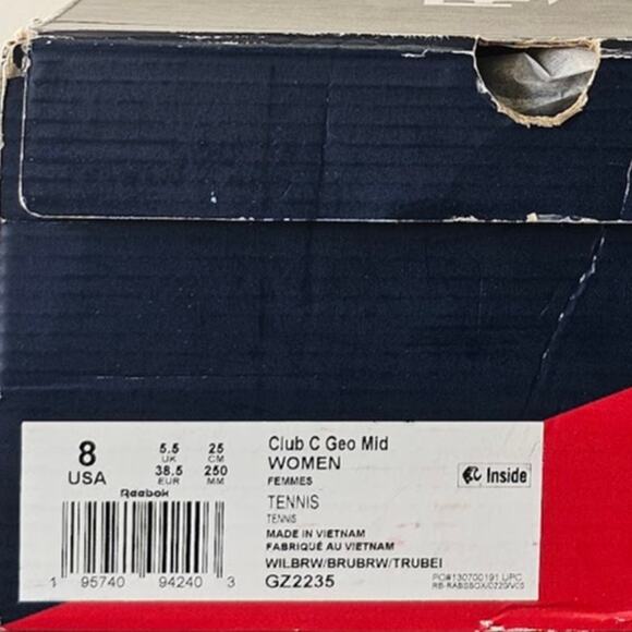 REEBOK Women's Club C Double GEO Mid Shoe Sneaker Size 8 Brown NWT - Picture 7 of 7